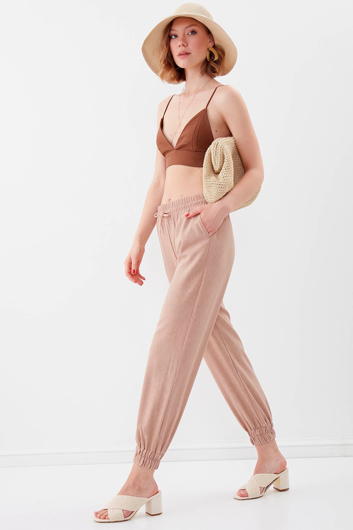 COMFY TROUSERS WITH ELASTANE WAIST AND ANKLES