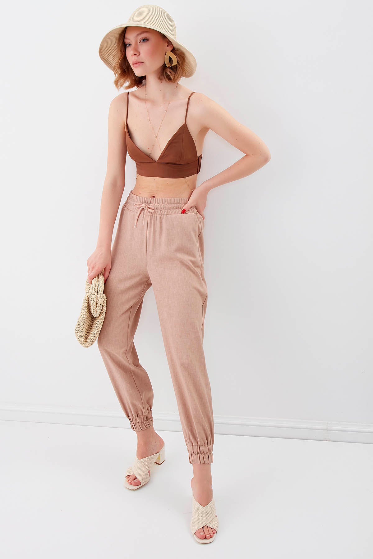 COMFY TROUSERS WITH ELASTANE WAIST AND ANKLES