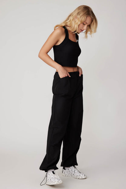 TROUSERS WITH ELASTANE WAIST AND CUFFS