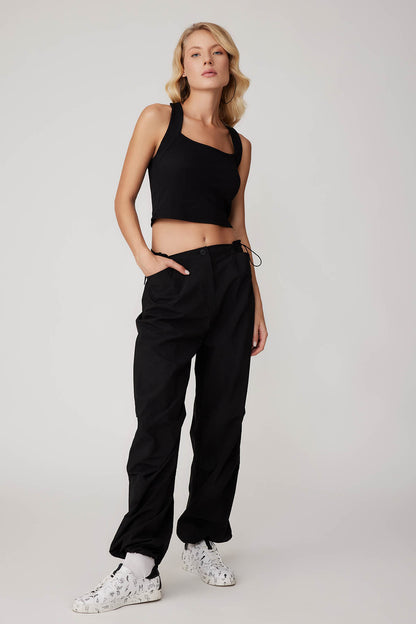 TROUSERS WITH ELASTANE WAIST AND CUFFS