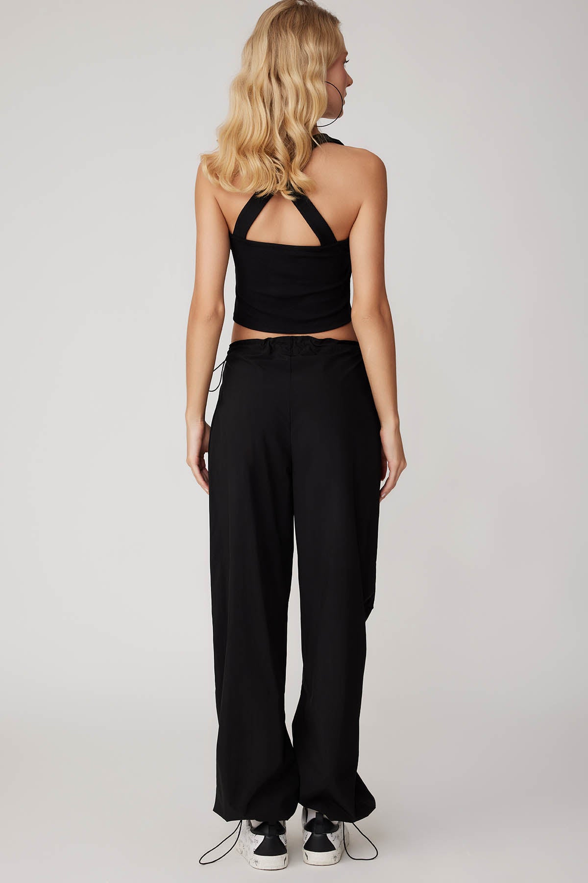 TROUSERS WITH ELASTANE WAIST AND CUFFS
