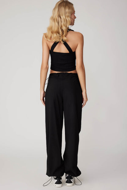 TROUSERS WITH ELASTANE WAIST AND CUFFS