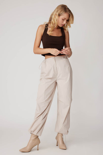TROUSERS WITH ELASTANE WAIST AND CUFFS