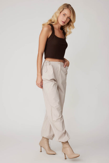 TROUSERS WITH ELASTANE WAIST AND CUFFS