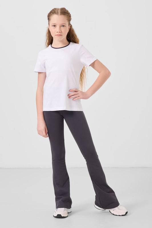 White anthracite cotton o collar standard fit basic Tights Set - 75192