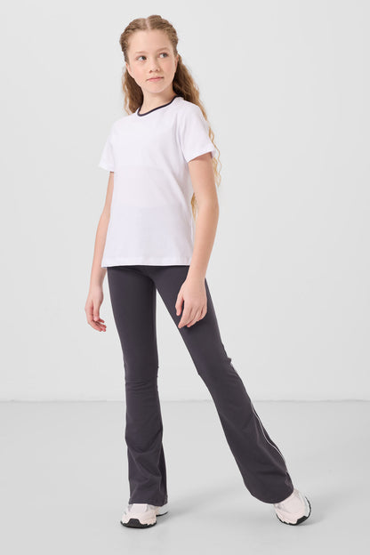 White anthracite cotton o collar standard fit basic Tights Set - 75192