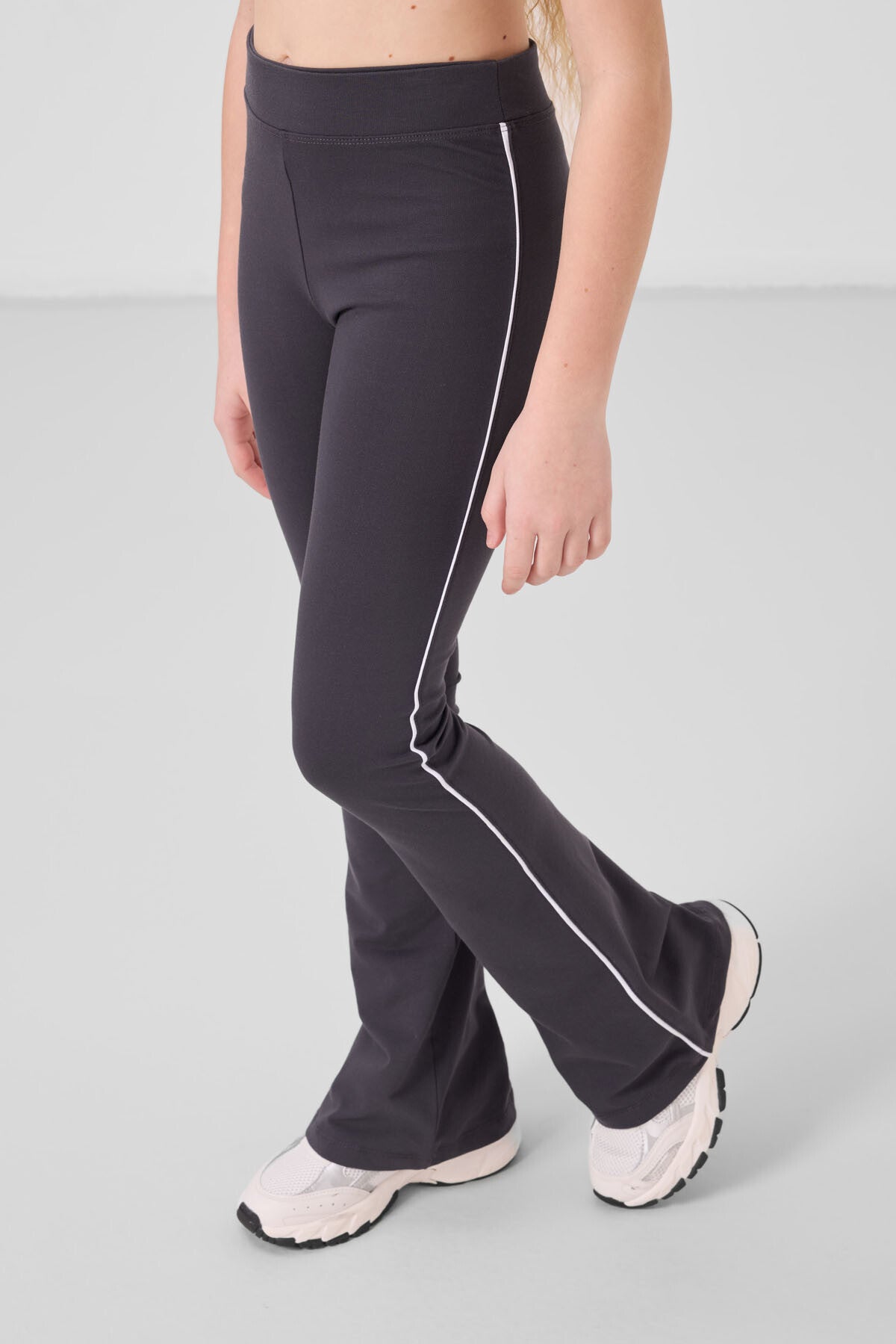 White anthracite cotton o collar standard fit basic Tights Set - 75192