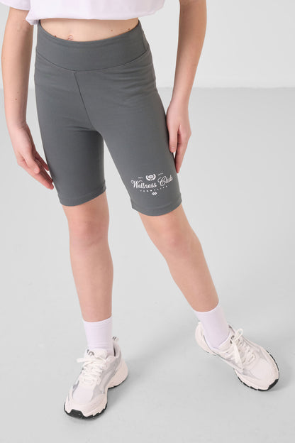 White-collar cotton O-collars Shorts Set