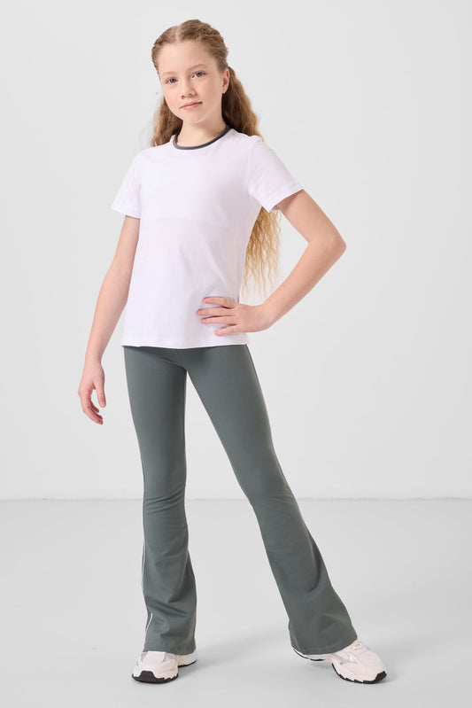 White-Haki Cotton O Collar Standard Fit Basic Spanish Paws Girls Tights Set - 75192