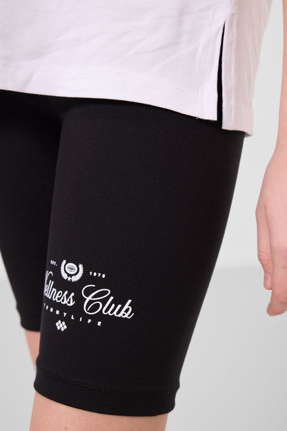 White-and-black cotton o-collar Tights Set