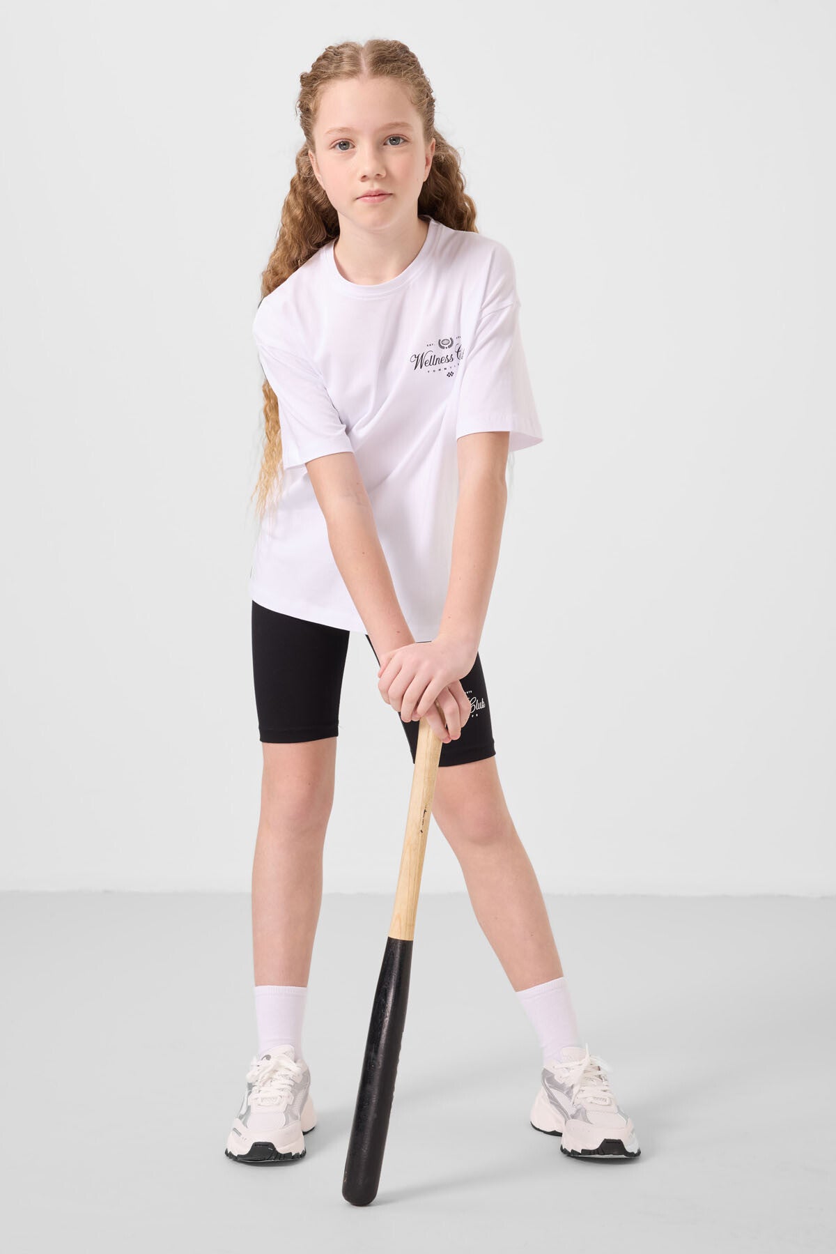 White-and-black cotton o-collar Tights Set