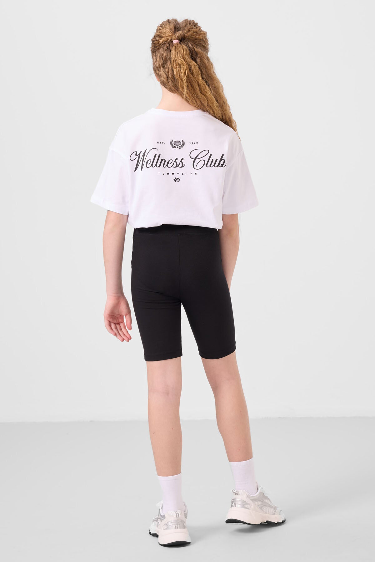 White-and-black cotton o-collar Tights Set