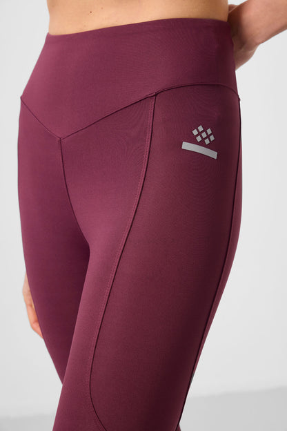 Standard Fit Flexible Performance Women's Tights in Bordeaux Polyester - 94666