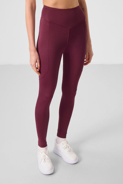 Standard Fit Flexible Performance Women's Tights in Bordeaux Polyester - 94666
