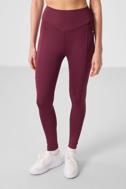 Standard Fit Flexible Performance Women's Tights in Bordeaux Polyester - 94666