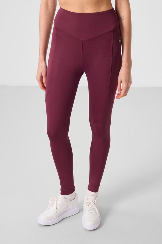 Standard Fit Flexible Performance Women's Tights in Bordeaux Polyester - 94666