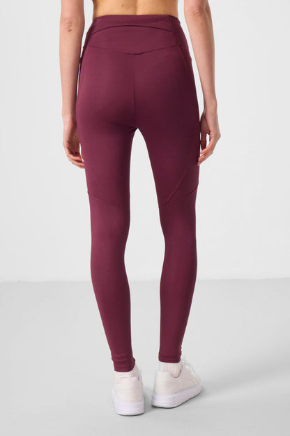 Standard Fit Flexible Performance Women's Tights in Bordeaux Polyester - 94666