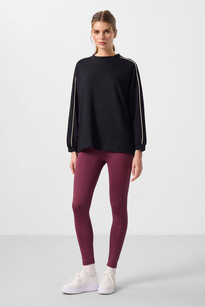 Bordeaux Polyester Flexible Standard Fit Performance Women's Tights - 94667