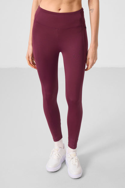 Bordeaux Polyester Flexible Standard Fit Performance Women's Tights - 94667