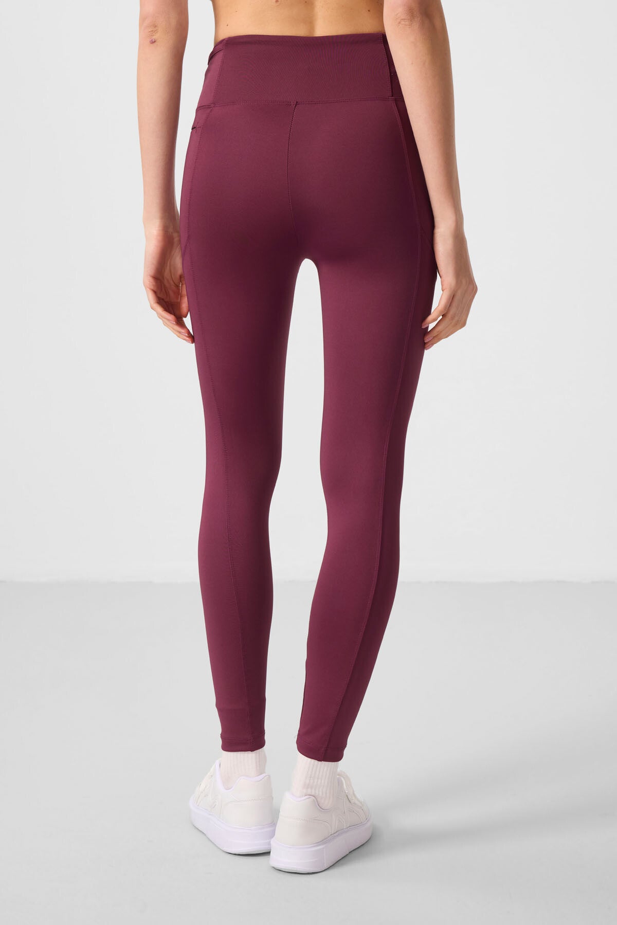 Bordeaux Polyester Flexible Standard Fit Performance Women's Tights - 94667