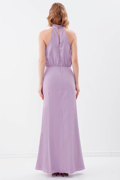 LONG DRESS WITH NECK BINDING