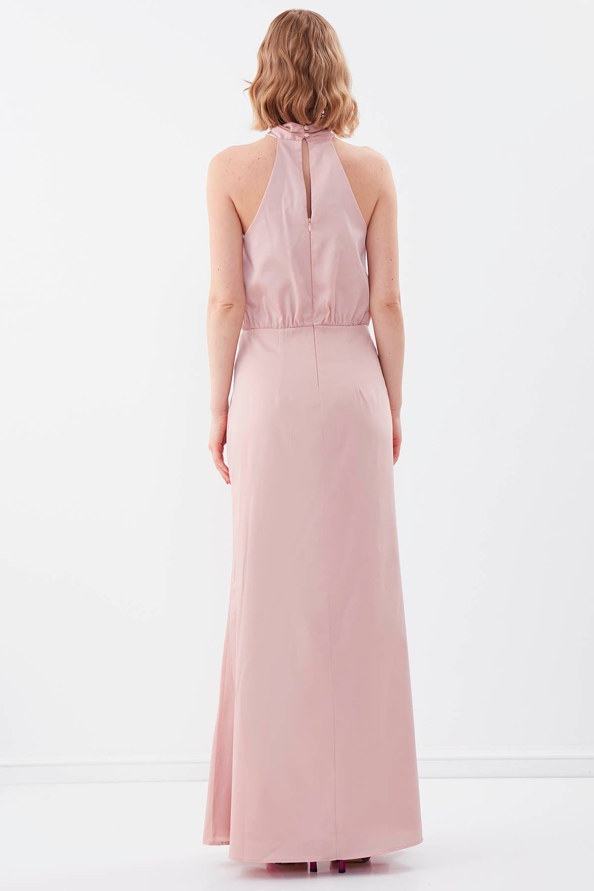 LONG DRESS WITH NECK BINDING