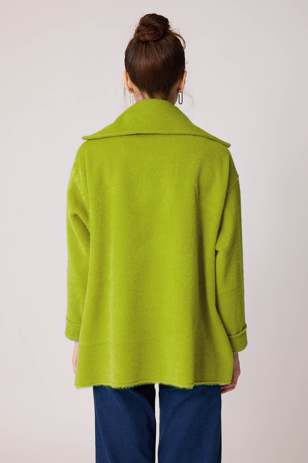LARGE POCKET COLLAR DETAILED LONG JACKET