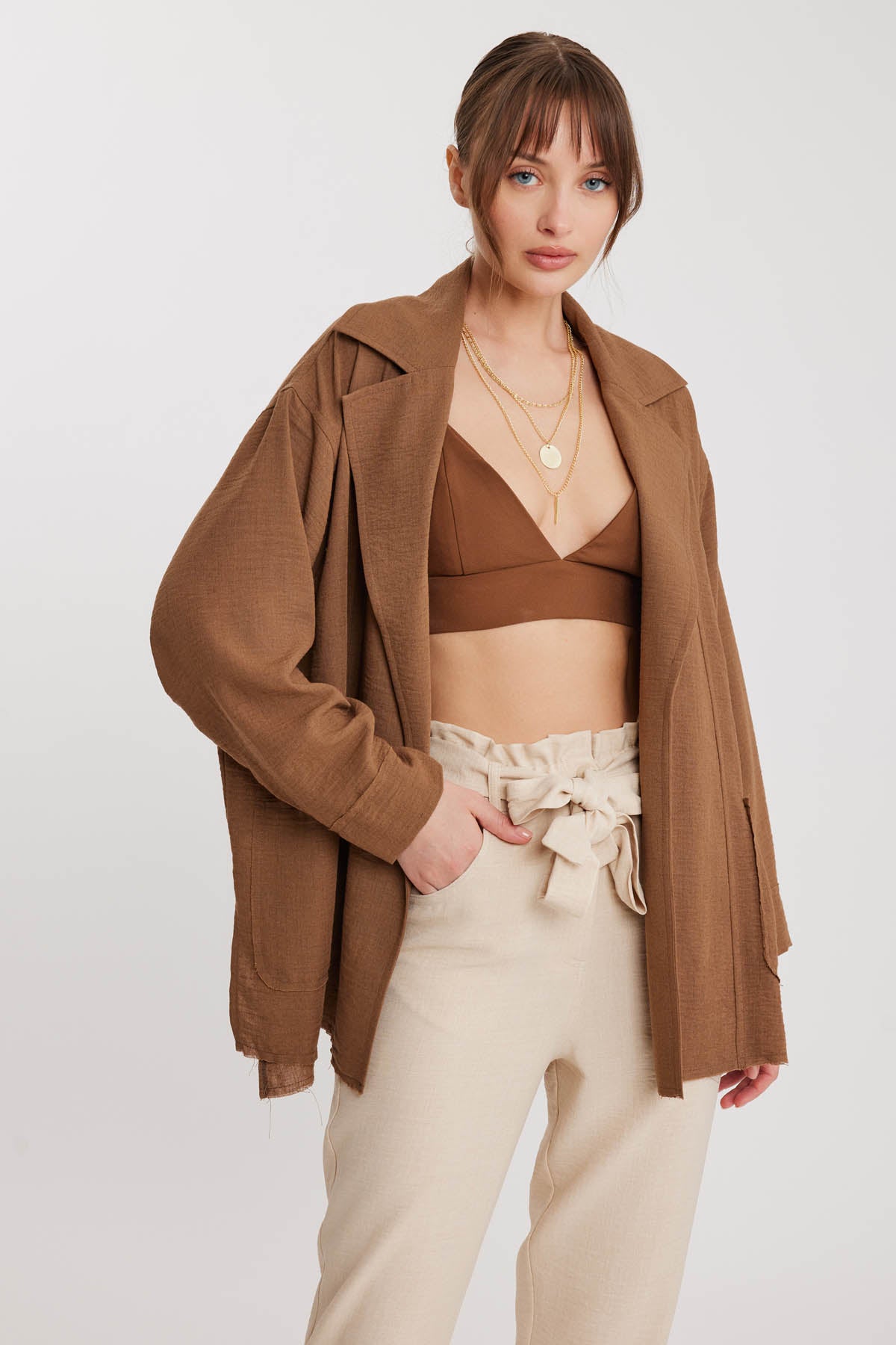 BIG COLLAR POCKET LOOSE JACKET