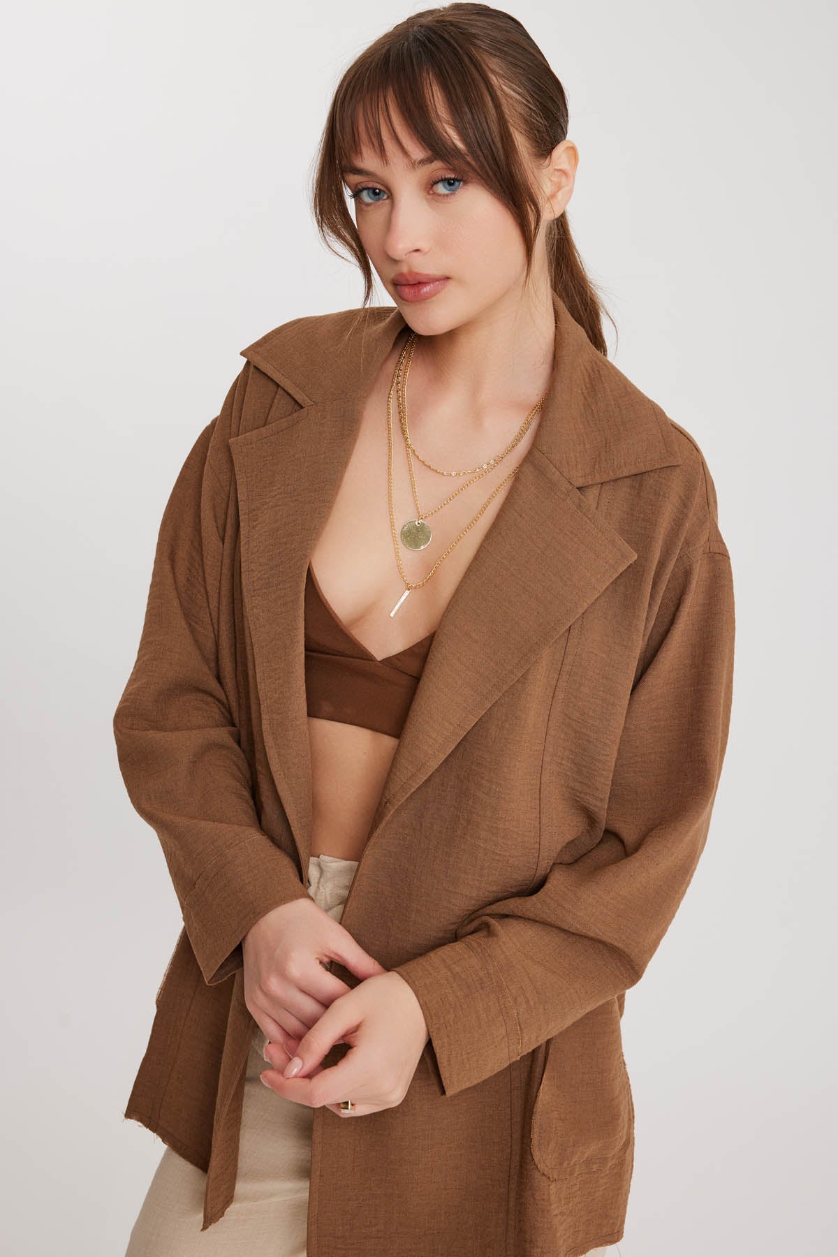 BIG COLLAR POCKET LOOSE JACKET