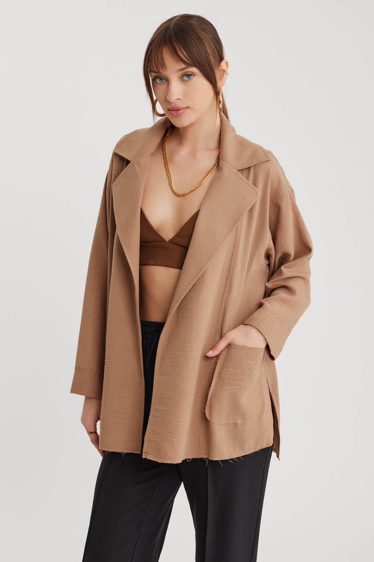 BIG COLLAR POCKET LOOSE JACKET
