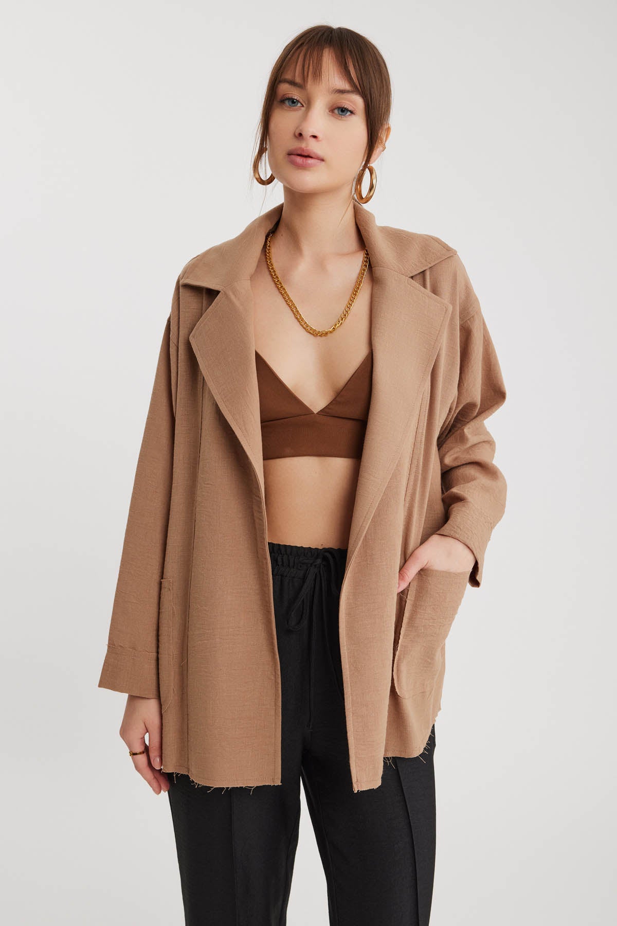 BIG COLLAR POCKET LOOSE JACKET