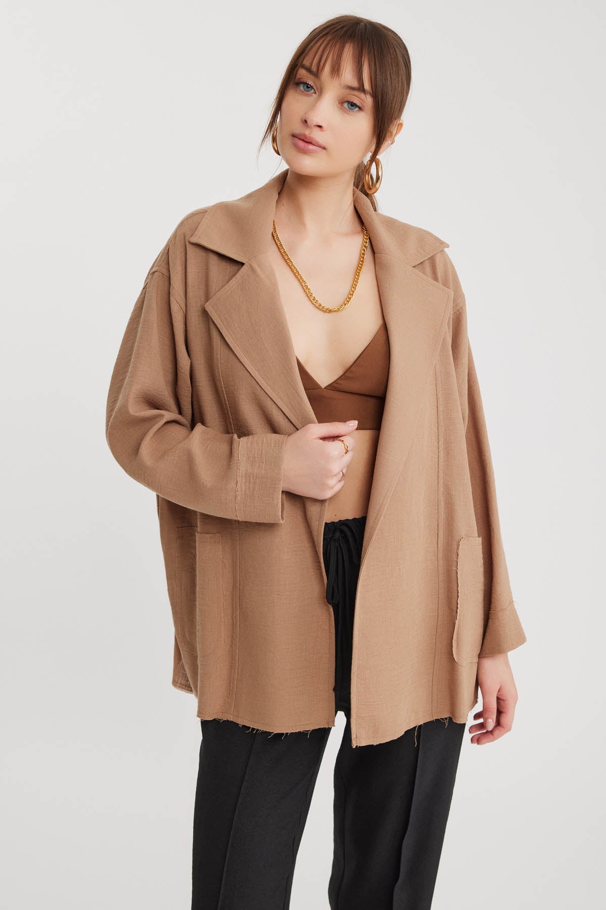BIG COLLAR POCKET LOOSE JACKET