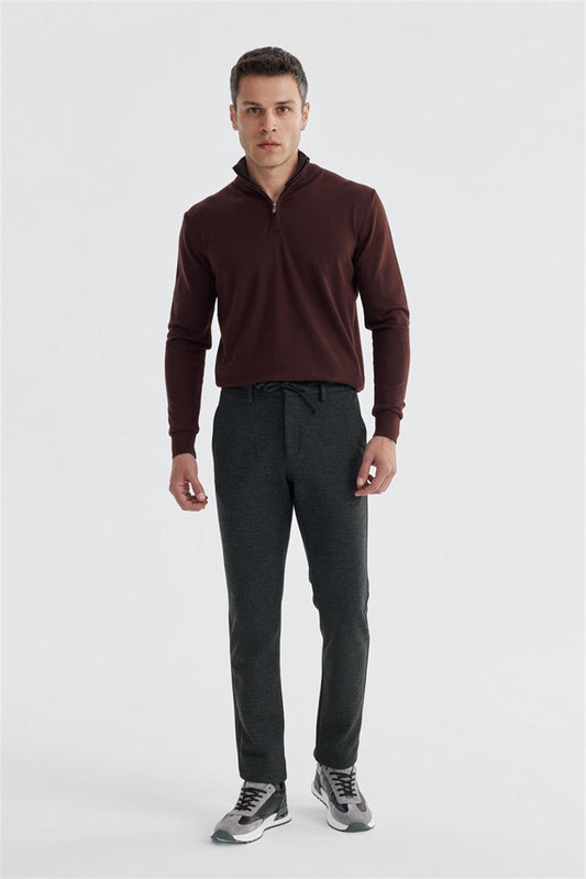 Anthracite Comfort Fit Elasticated Side Pocket Jogger Trousers