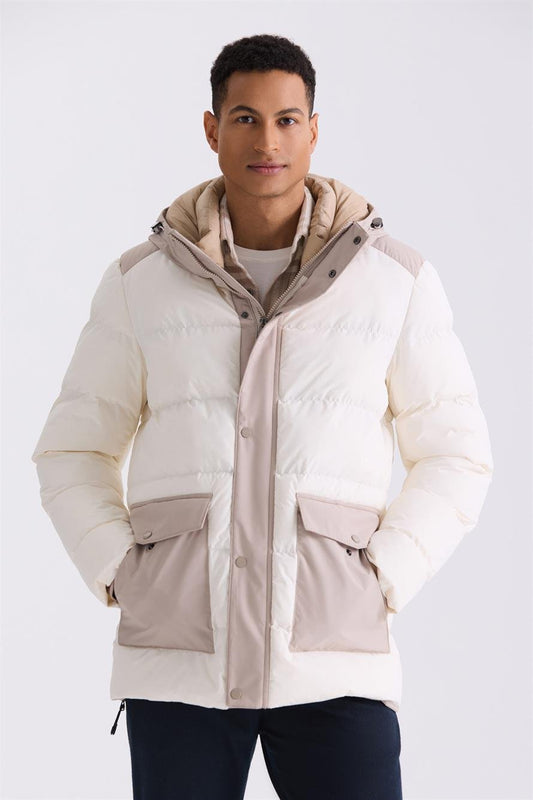 Ecru Comfort Fit Is A Hooded Pocket Inflatable Jacket