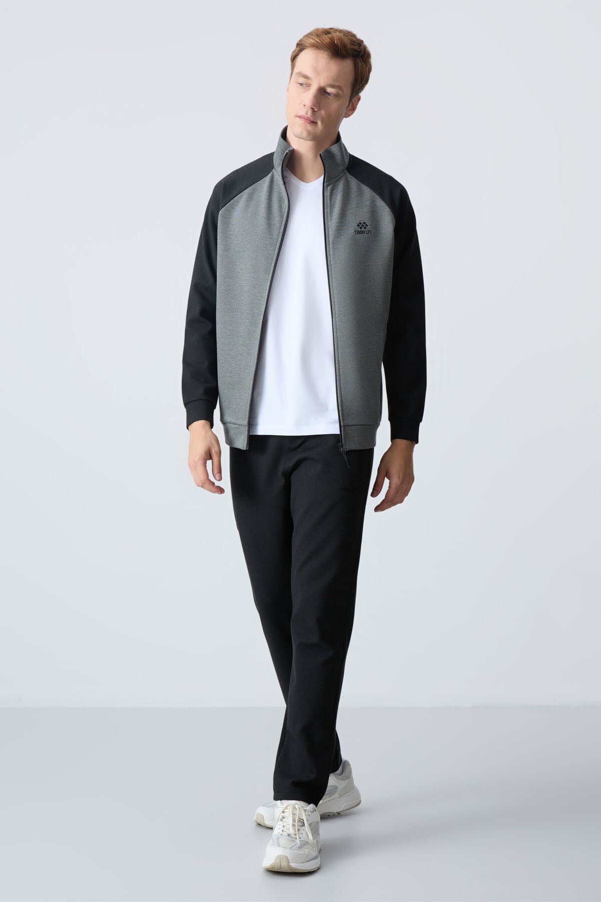 Black Seedling Double Color Comfort Fit Classic Cuff Men's Tracksuit Set - 85113