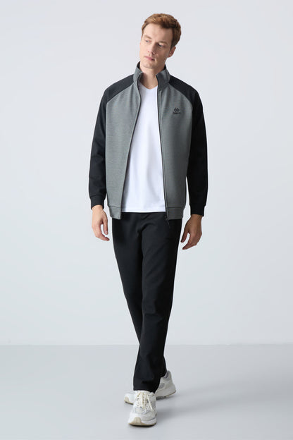 Black Seedling Double Color Comfort Fit Classic Cuff Men's Tracksuit Set - 85113