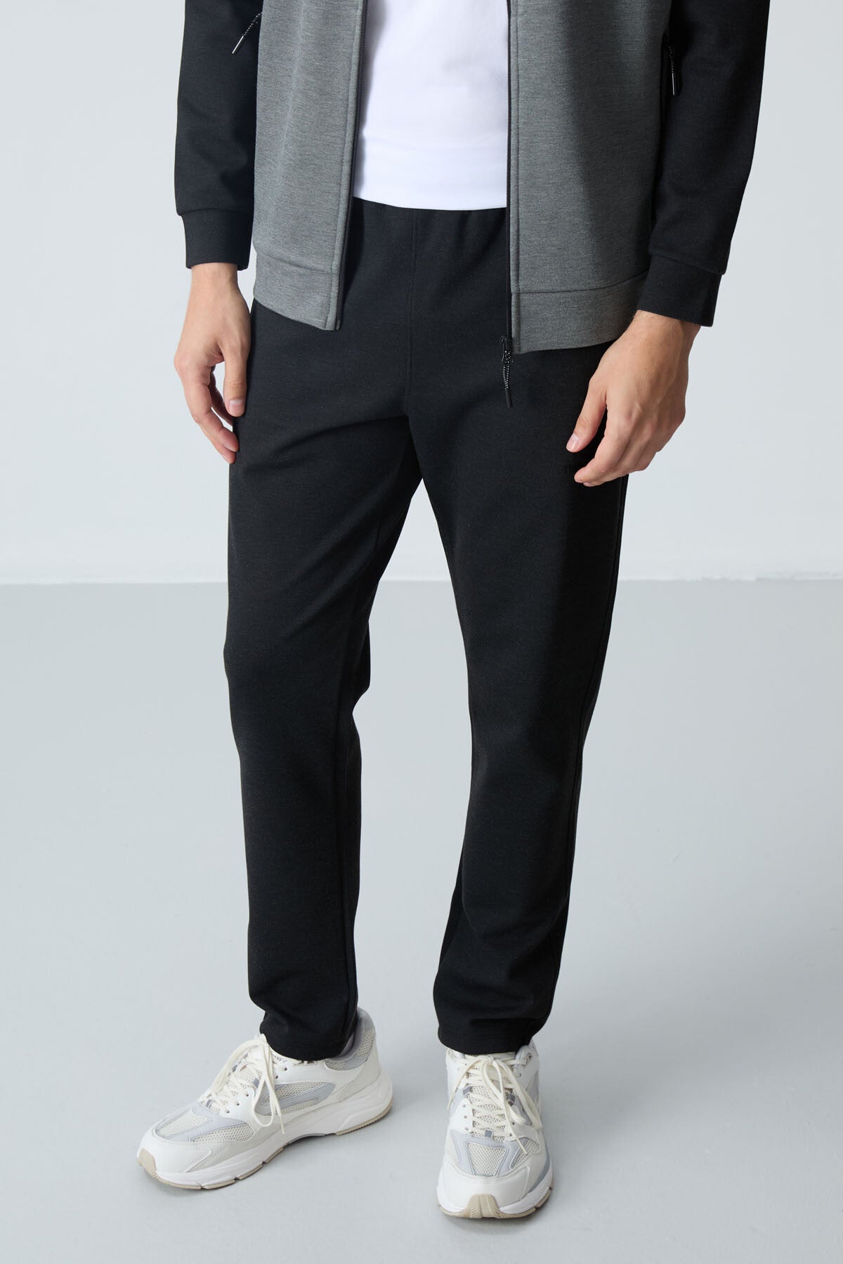 Black Seedling Double Color Comfort Fit Classic Cuff Men's Tracksuit Set - 85113