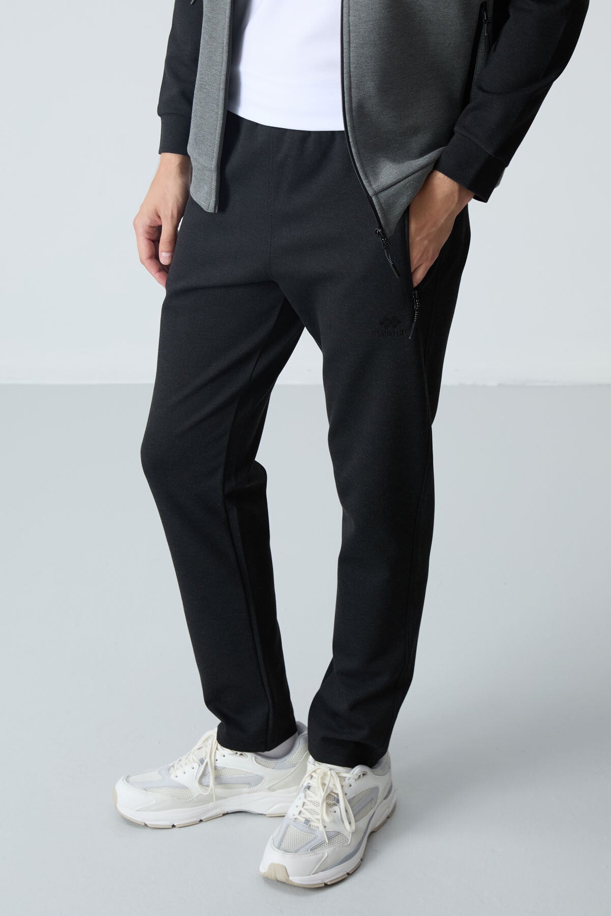 Black Seedling Double Color Comfort Fit Classic Cuff Men's Tracksuit Set - 85113