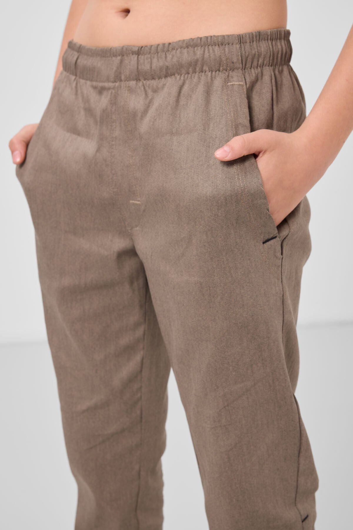 Camel Standard Fit Weaving Lightweight Flexible Chino Trousers - 11272