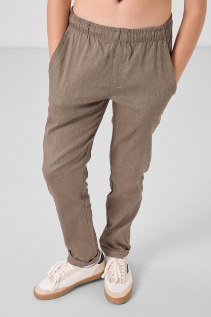 Camel Standard Fit Weaving Lightweight Flexible Chino Trousers - 11272