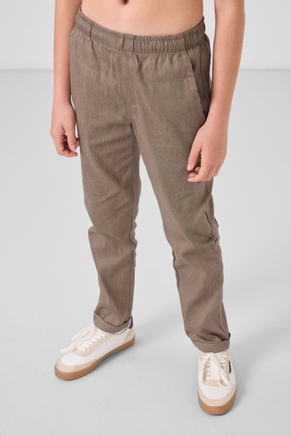 Camel Standard Fit Weaving Lightweight Flexible Chino Trousers - 11272