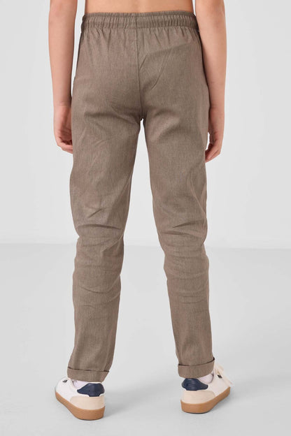 Camel Standard Fit Weaving Lightweight Flexible Chino Trousers - 11272