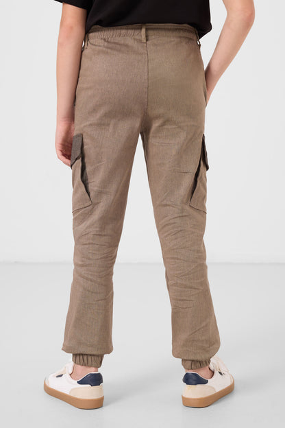 Camel Standard Fit Weaving Lightweight Flexible Chino Boys Trousers - 11271