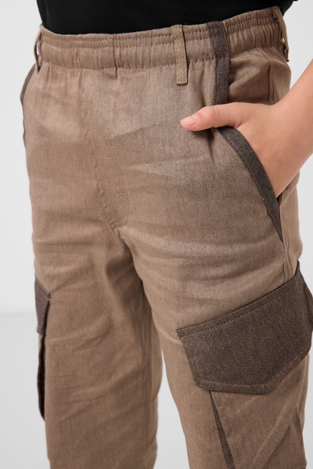 Camel Standard Fit Weaving Lightweight Flexible Chino Boys Trousers - 11271