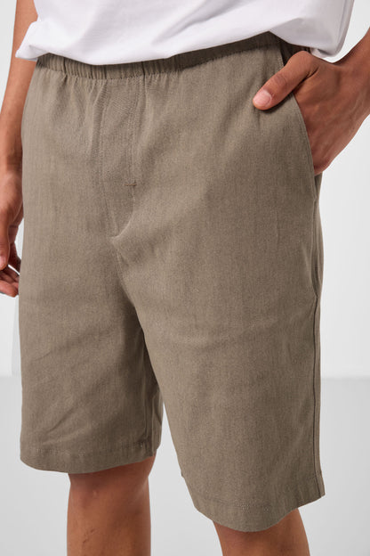 Camel Standard Fit Weaving Lightweight Flexible Chino Men's Shorts - 81291