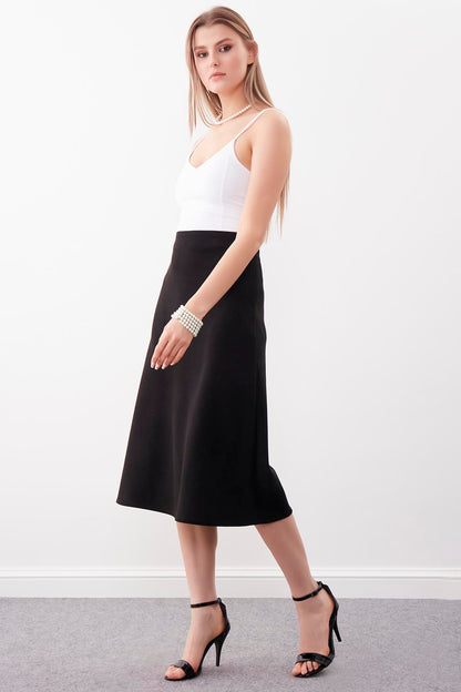 WAIST-CUTTING SUEDE CLOTH SKIRT