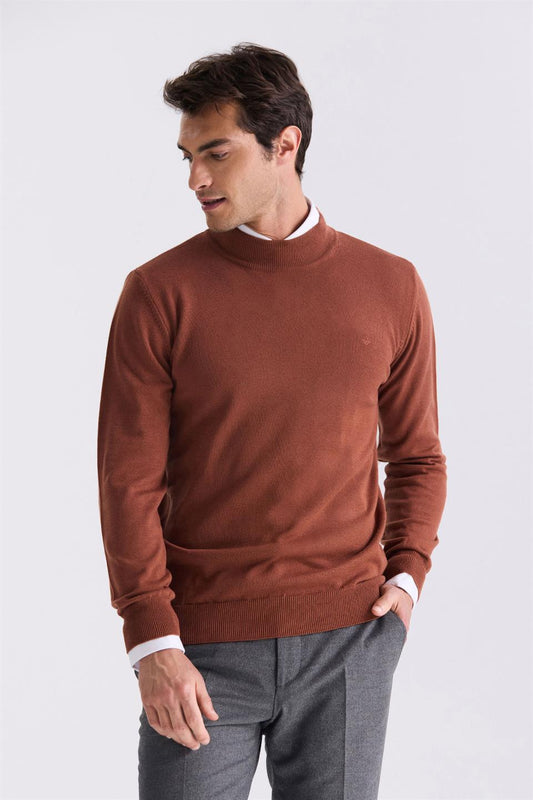 Cinnamon Slim Fit Half Sailor Knitted Sweater