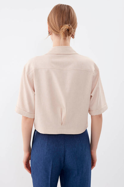 COMPACT SLEEVE CROP SHIRT