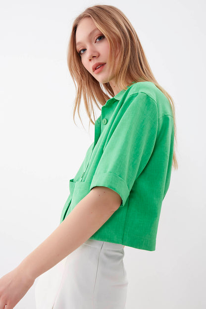 COMPACT SLEEVE CROP SHIRT