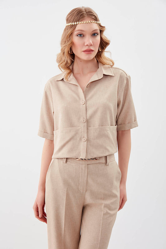 COMPACT SLEEVE CROP SHIRT
